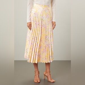 AREA Pastel Floral Midi Skirt